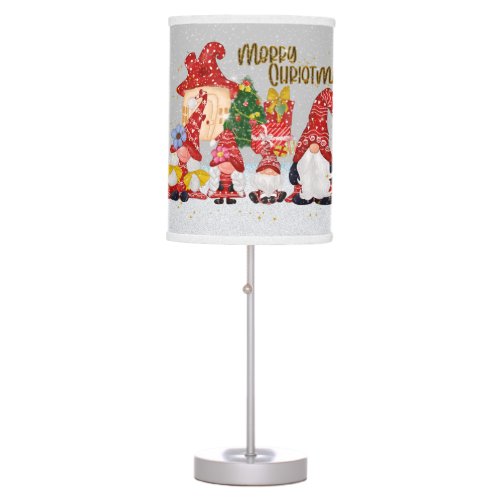 Festive Christmas Holiday gnomes decor Table Lamp