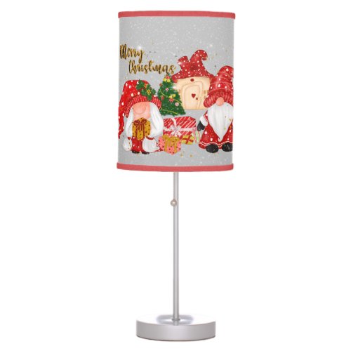 Festive Christmas Holiday gnomes decor Table Lamp