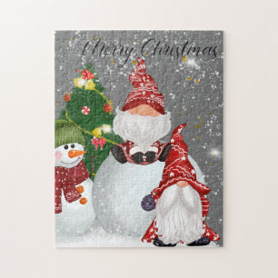 festive Christmas Holiday gnomes jigsaw puzzle