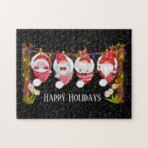 Festive Christmas Holiday gnomes jigsaw puzzle