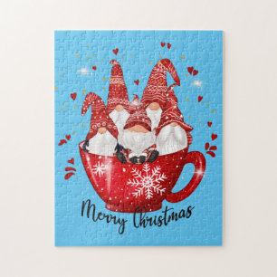 festive Christmas Holiday gnomes Jigsaw Puzzle