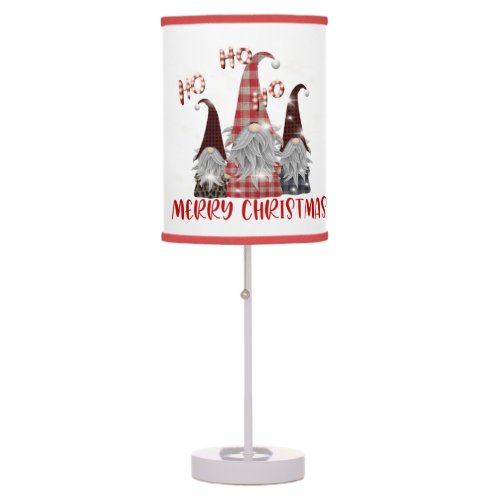 festive Christmas Holiday gnomes Table Lamp