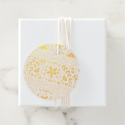 Festive Christmas Holiday Gold Foil Favor Tags