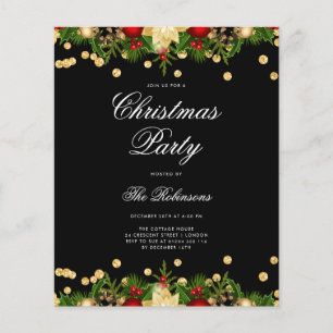 Festive Christmas Holiday Invite w/ Program & Menu Flyer