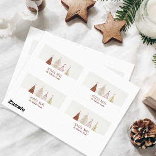 Festive Christmas Holiday Joyeux Noel Party Chic Rectangular Sticker