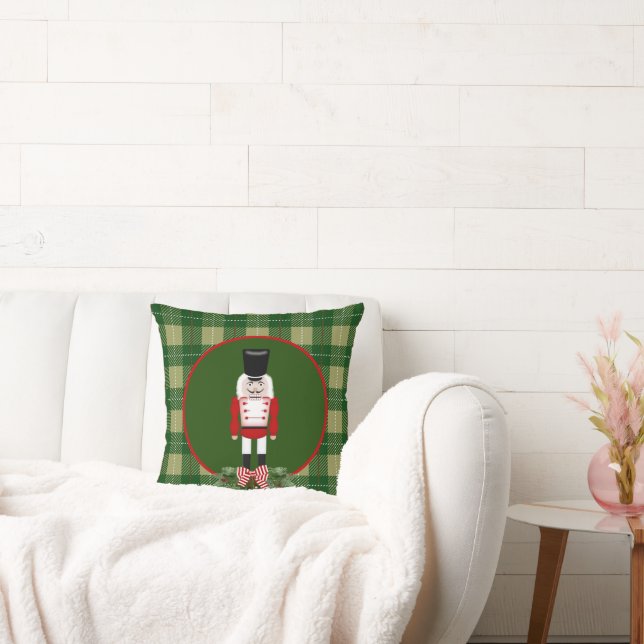 Festive Christmas Holiday nutcracker Throw Pillow (Couch)
