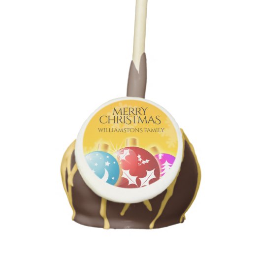 Festive Christmas Holiday Ornaments Snowflakes Cake Pops (Front)