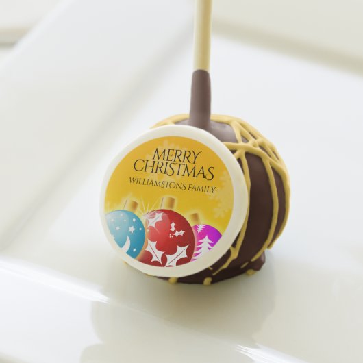Festive Christmas Holiday Ornaments Snowflakes Cake Pops (Front Insitu)