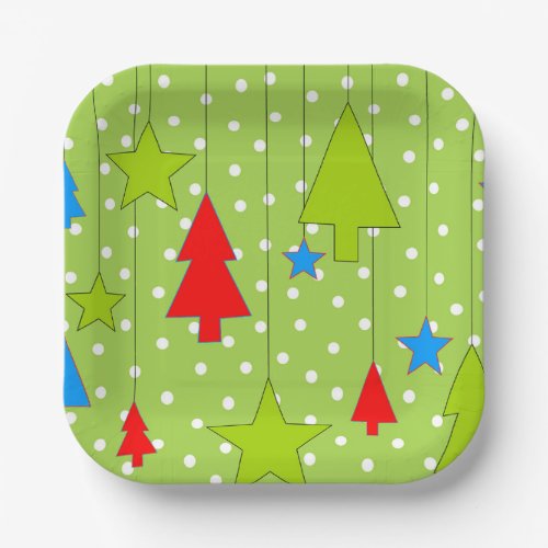 Festive Christmas Holiday Paper Plates