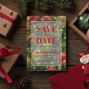 Festive Christmas Holiday Party Save the Date Invitation Postcard