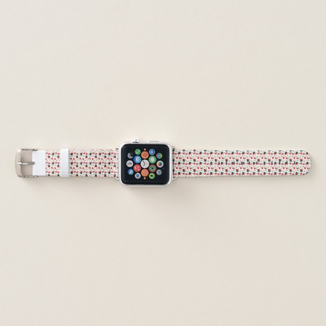 Festive Christmas Holiday Pattern Apple Watch Band (Front)