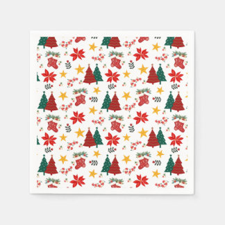 Festive Christmas Holiday Pattern Napkins