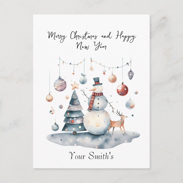 Festive Christmas Holiday Postcard (Front)