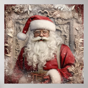 Festive Christmas Holiday Santa Poster