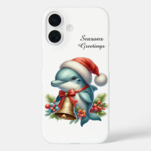 Festive Christmas Holiday shark customizable iPhone 16 Case