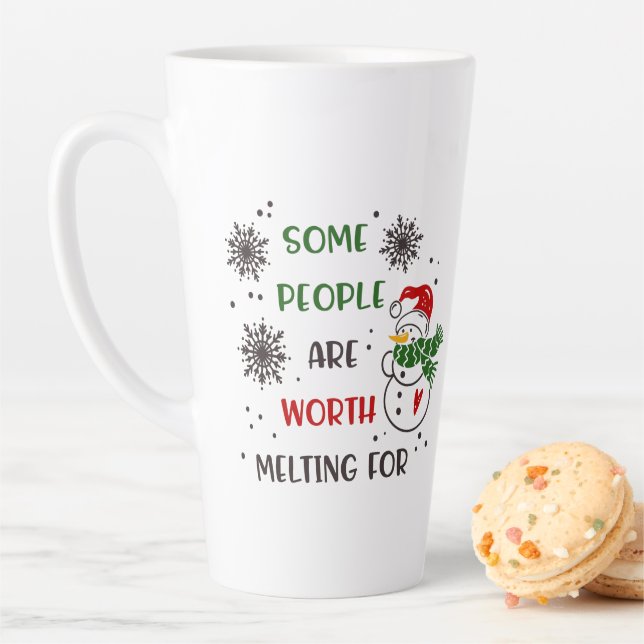 Festive Christmas Holiday Snowman  Latte Mug (In Situ)