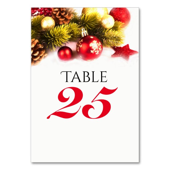 Festive Christmas Holiday Table Card (Front)