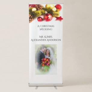 Festive Christmas Holiday Wedding Reception Banner