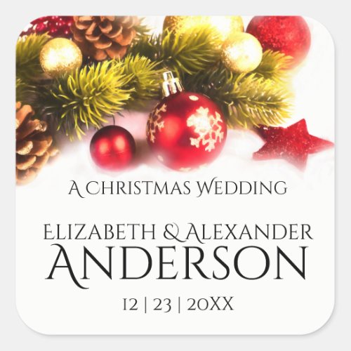 Festive Christmas Holiday Wedding Stickers