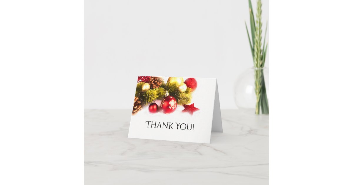 Festive Christmas Holiday Wedding Thank You Card Zazzle — free download