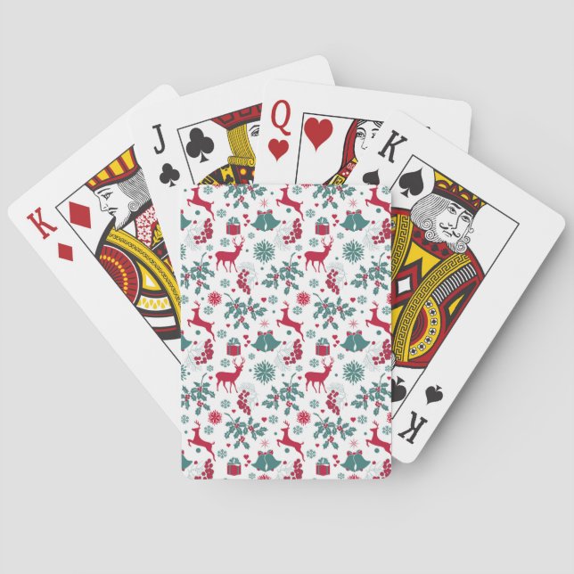 Festive Christmas holidays theme illustration Poker Cards (Back)
