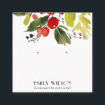 FESTIVE CHRISTMAS HOLLY BERRY STUD EARRING DISPLAY SQUARE BUSINESS CARD<br><div class="desc">If you need any further customisation please feel free to message me on yellowfebstudio@gmail.com.</div>