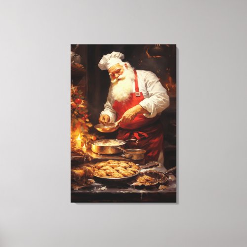 Festive Christmas home decor Santa baking cookies