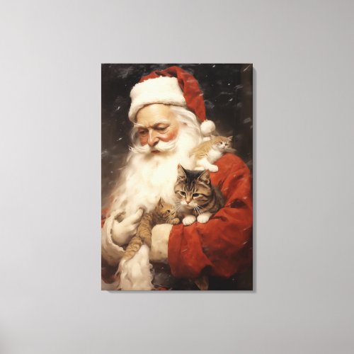Festive Christmas home decor Santa Claus with cats