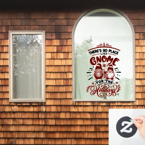 festive Christmas home gnome word art Window Cling