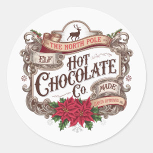 Festive Christmas hot chocolate Classic Round Sticker