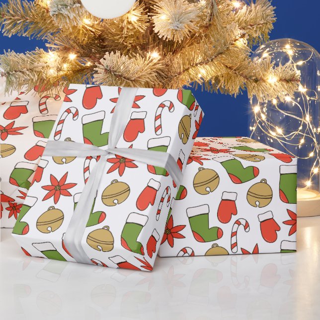 Festive Christmas Icons Wrapping Paper (Holidays)