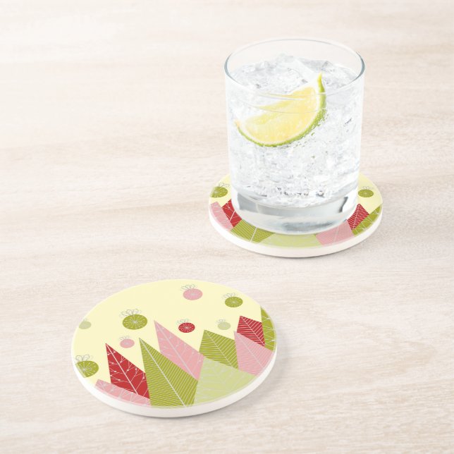 Festive Christmas Illustration Coaster (Side)
