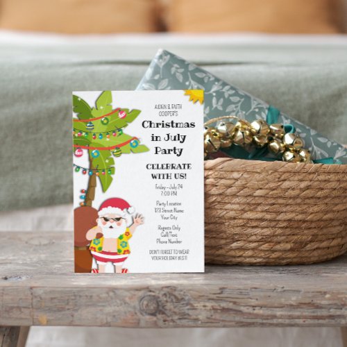 Festive Christmas in July Party Invitation