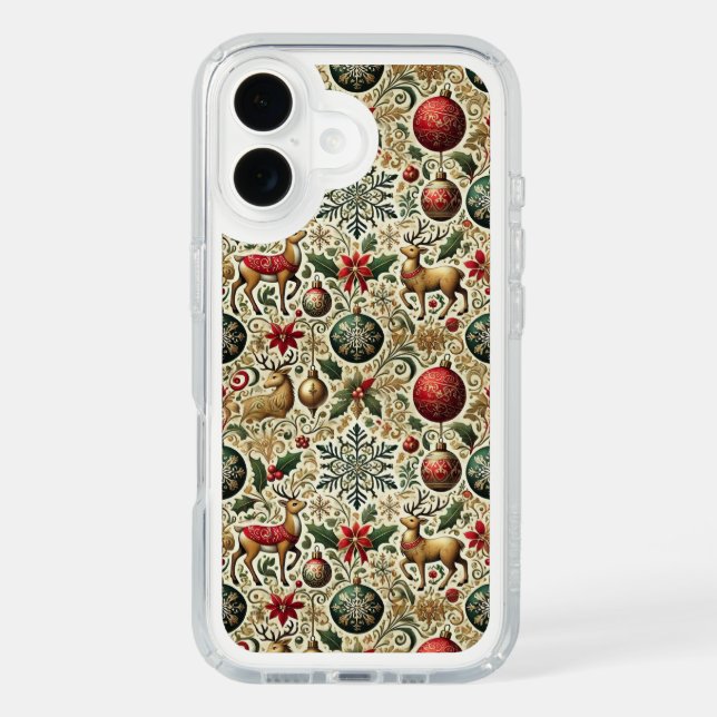 Festive Christmas iPhone 16 Case - Elegant Holiday (Front)