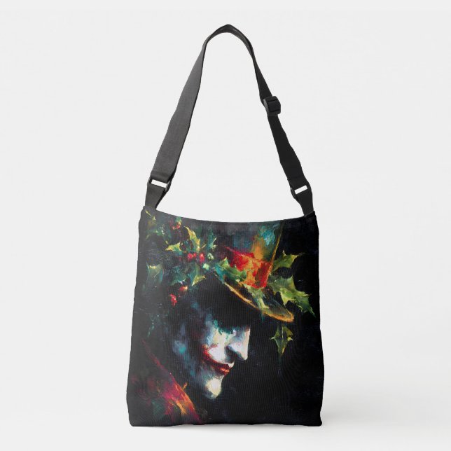 Festive Christmas Joker Portrait Crossbody Bag (Front)