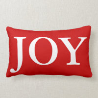 Festive Christmas Joy Red White Holiday Pillow