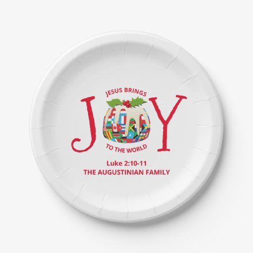 Festive Christmas JOY TO THE WORLD Paper Plate