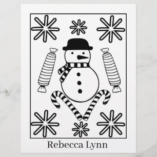 Festive Christmas kids coloring add name Letterhead