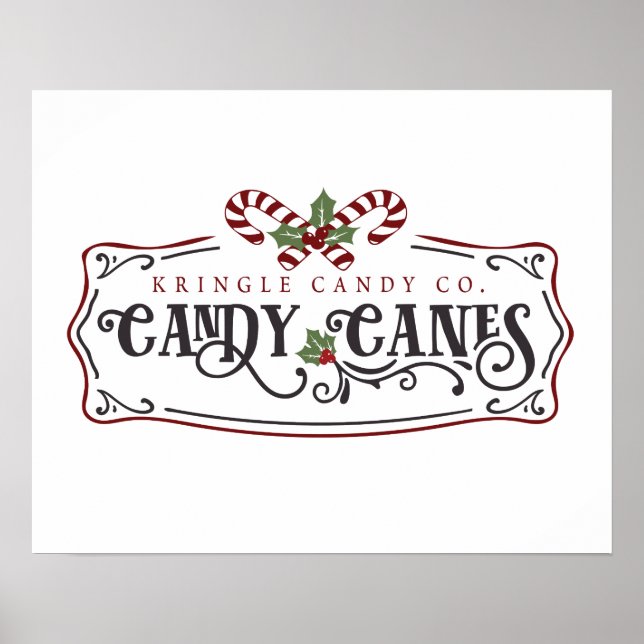 Festive Christmas Kringle candy business Poster (Front)