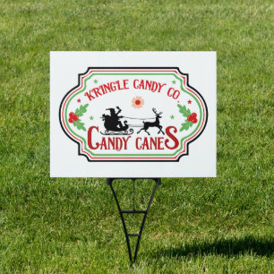 Festive Christmas Kringle Candy Sign