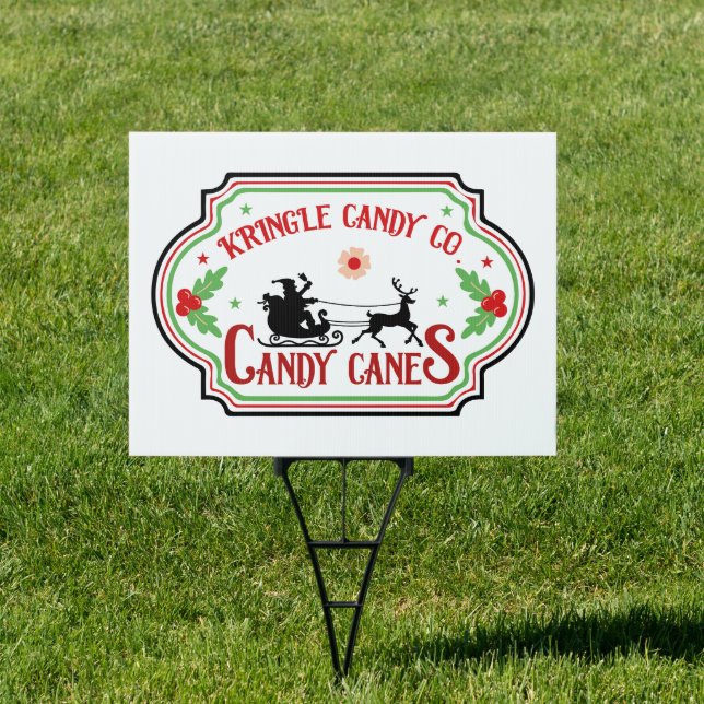Festive Christmas Kringle Candy Sign (Insitu)