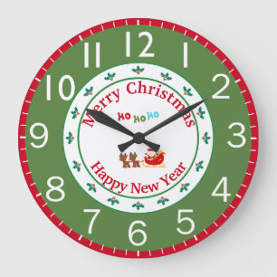 Festive Christmas Large Clock