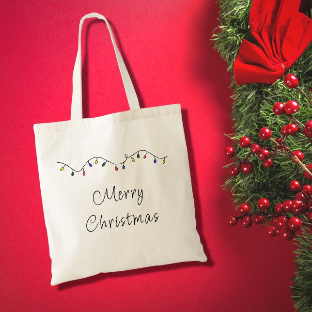 Festive Christmas Lights Holiday Party  Napkins Tote Bag (Creator Uploaded)