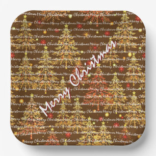 Festive Christmas Luxury Christmas Trees Paper Plates