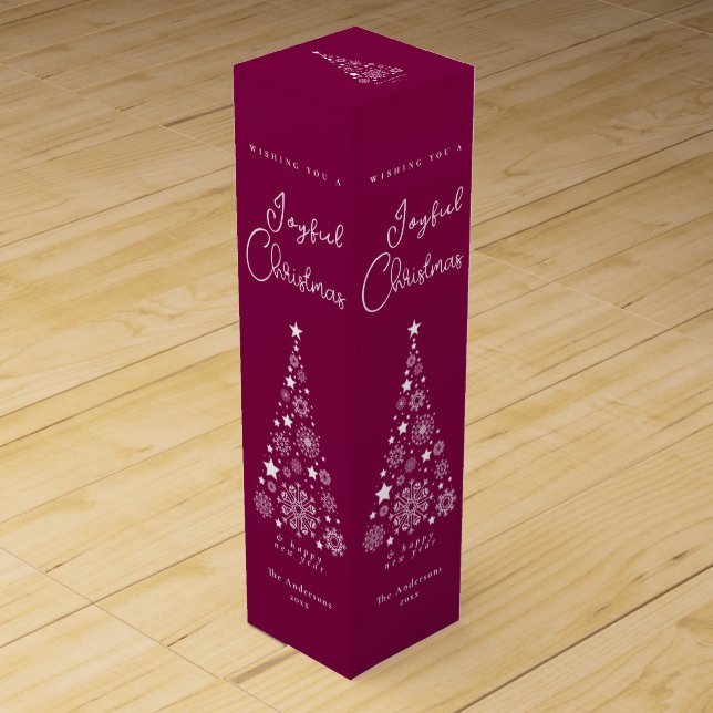 Festive Christmas Magenta Wine Box (Front)