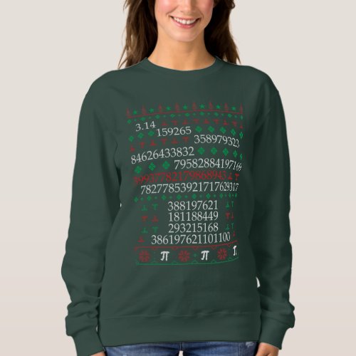 festive Christmas Math Teacher word art Sweatshirt