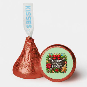 Festive Christmas Merry bright word art Hershey®'s Kisses®