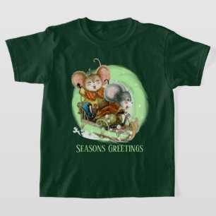 festive Christmas mice unisex add text T-Shirt