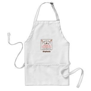 Festive Christmas Milk and Cookies Name  Adult Apron