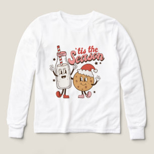 Festive Christmas milk cookies word art unisex kid Tri-Blend Shirts